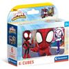 Clementoni Marvel Spidey And His Amazing Friends-6 Pezzi Bambini 2 Anni, Cartoni Animati, Cubi, Puzzle Supereroi, Made In Italy, Multicolore, 40661