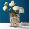 LODCZIOE Vaso da fiori in cristallo trasparente, ispessito, 20 cm, grande vaso quadrato, decorativo moderno per centrotavola, decorazione per la casa (ambra)