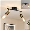 CBJKTX Plafoniera a 2 fiamme Faretto da soffitto vintage I E27 Lampada da corridoio nera e dorata Fascio a soffitto industriale moderno girevole a 360° per cucina Corridoio corridoio Sala da pranzo