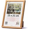 3-B LUND Cornice naturale 15 x 21 cm (A5) Cornice in legno, cornice per foto, cornice per ritratto con vetro acrilico