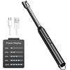 Gvolatee Accendino Elettrico, Accendini USB Ricaricabile，360° Flessibile Accendigas Elettrico Cucina Accendino Lungo Antivento per Candele Leggere Stufe a Gas Barbecue da Campeggio Camino Stufe(Nero)