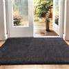 DEXI Zerbino Ingresso 80 x 120 cm, Tappeto Porta Interno Morbide Assorbente, Zerbini Antiscivolo Lavabile in Lavatrice per Ingressi, Cane, Corridoio, Nero-Grigio