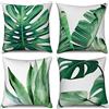 Hnmdmyi Copricuscino Verde 40x40 Set di 4, Tropicale Banana Palma Monstera Foglie Pianta Cuscino Decorativo Copri Cuscino Quadrato Lino Per Divano Letto Giardino Esterno Home Decor