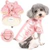 Zunea Impermeabile Cappotto Invernale per Cani di Piccola Taglia Morbido Caldo Pile Foderato Vestiti per Cuccioli con D-ring Spessa Giubbotti Tuta da Neve Antivento Chihuahua Abbigliamento Rosa XL