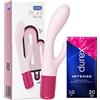 Durex Play Maxi Fun Vibratore Ricaricabile in Silicone Morbido Stimolatore Femminile Waterproof Dual Doppia Estremità + Durex Intense Orgasmic Gel Stimolante Intimo Clitorideo per Lei 20 Utilizzi 10ml