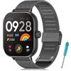 BDIG Cinturino in Metallo Compatibile con Redmi Watch 6 Active/6 Lite/6/5/4 | Cinturini di Ricambio in Acciaio Inossidabile per Xiaomi Smart Band 10 Pro/9Pro/8 Pro, Impermeabile, Donna Uomo, Nero