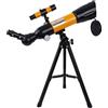 Generic Telescopio monoculare, telescopio rifrattore astronomico per bambini adulti, telescopio astronomico viaggio per principianti 90X, con treppiede,Arancione