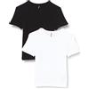 ONLY Onlcarola S/S Slim Top CS Jrs, 2 T-Shirt, Nero/Confezione: Bianco, XXL Donna