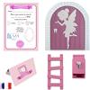 MFS MYFUTURSHOP Myfuturshop® Porta Magica della Fata dei Denti - Scatola per Denti, Scala e 4 Certificati di Dente Pulito. Versione francese per bambino e ragazza, risveglia la magia. (ROSA)