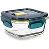 Quid Astral Contenitore quadrato ermetico vetro 11,6 x 11,6 x 6,3 cm - 32 cl Blu