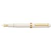 PLATINUM Penna stilografica giapponese #3776 Century Gold Trim Chenonceau White B/Bianco/0,44 - 0,54 mm/Fatto a mano/penna in oro 14 carati/con confezione regalo/penna stilografica, PNB15000-2B