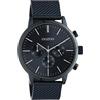 Oozoo Timepieces Orologio da uomo - Orologio da polso da uomo con cinturino in rete da 22 mm - analogico da uomo con cinturino in maglia milanese rotondo, Blu scuro, Bracciale