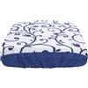 SaRani Cuscini per Sedia con Fascia Elastica e Imbottitura in Gommapiuma, Coprisedie in Cotone a Fantasia Ghirigori Floreale (Blu, Confezione da 6)