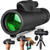 BILLION DUO Telescopio monoculare, 10-30 x 42, zoom HD ad alta potenza, prisma BAK4 e lente FMC trasparente e luminoso, con supporto per smartphone e treppiede estensibile con per bird watching, caccia, campeggio