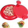 Wekuw Tritatutto per Pollo, Tritacarne Manuale, Mixer Cucina, Macina Carne con Manico e Base Antiscivolo per Verdure, Pollo, Maiale, Manzo, Insalata(Rosso)