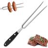 Colexy Forchettone Per Arrosto 30cm Forchettone Per Carne in Acciaio Inox, Forchettone Barbecue Manico Legno, Forchettone Ferma Carne Da Arrosto, Forchetta Da Intaglio A Due Denti Per Maiale, Pollo, Barbecue