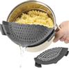 Norhogo Colino a scatto in silicone, scolapasta dosatore per pasta, Scolapasta da Cucina Colino per Pasta in Silicone Resistente al Calore a Mani Libere Adatta a Tutte le Ciotole e Pentole Grigio