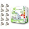 greenandco 10x Spot a LED IRC 97+ 2700K 110° GU5.3 MR16 6W (equivalente spot alogeni 25W) 360lm (bianco caldo) SMD LED 12V AC/DC vetro, non dimmerabile