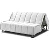 EVERGREENWEB MATERASSI & BEDS EVERGREENWEB - Copridivano per Divano Letto Matrimoniale 3 Posti largo 160 cm senza Braccioli, Rivestimento Letto Estraibile Pieghevole Sfoderabile con Zip, Fodera in Tessuto Panna Trapuntato Lavabile