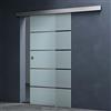 maimai Mai & Mai Porta Scorrevole in Vetro 77,5x215cm, Porta Scorrevole con Sistema Softclose in Vetro Satinato 8mm in 5 Strisce con Binario e Maniglia Rotonda, Distanza dal Muro 25mm, Amalfi TS11H-775