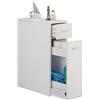 Relaxdays Mobile Salvaspazio Alto & Stretto, 2 Cassetti, Bagno, Cucina, Salotto, Compatto a Colonna,61,5x20x45 cm,bianco
