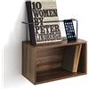 Tomasucci Getafe Mensola Comodino, Legno ingegnerizzato, Noce, Nero Opaco, 40 x 20 x H 38 cm