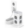 TESSAN Ciabatta Multipresa 8 Prese con 3 USB, Protezione Sovratensione 1700J con Interruttore, 3600W Ciabatta Elettrica con Prolunga Elettrica 3 Metri, Multipresa da Scrivania per Casa, Ufficio