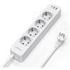 TESSAN 4 Prese Ciabatta Multipresa con USB C, Multipresa Elettrica con Prolunga Elettrica 2 Metri, 3 USB Ciabatta Elettriche con Interruttore, 2500W