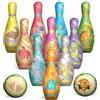 STAY GENT Birilli Bowling Bambini con 10 Birilli e 2 Palle, Dinosauro Morbido Set da Birilli per Bambini Esterno Interno, Bowling Ball Set Regali Educativi per 3 4 5 Anni Compleanni di Natale