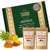 CAMINO DE CABRAS Cofanetto Tisane DETOX Fegato e Intestino - Tisana Drenante Forte - Tè Diuretico Naturale - Te verde, Curcuma, Zenzero, Tarassaco, Equiseto, Bacche di Goji, Ananas - Tisane Confezione Regalo 2x100g