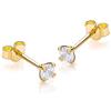 Carissima Gold Orecchini a Lobo da Donna in Oro 9K (375) con Zirconia Cubica