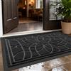 DEXI Zerbino Ingresso Esterno 60 x 120 cm, Tappeto Ingresso Interno Antiscivolo Impermeabile, Zerbini Assorbente Lavabile per Ufficio, Giardini, Balcone, Nero