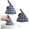 Vastsea 2 Pezzi Mini Guanti da Forno, Guanti da Forno Conici, Guanti in Cotone per Presine, Applica a per Cucinare e Cuocere in Cucina(Blu)