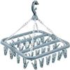 alladaga Stendibiancheria pieghevole Stendino Appendibile con 32 clip, gancio girevole, antivento, per calze, biancheria intima, asciugamani