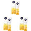 NIVEA SUN UV Viso Anti-Età FP 50 in tubetto da 50 ml,Crema viso antirughe con Coenzima Q10, Crema solare viso 50 per uso giornaliero, Crema antimacchia viso con azione anti-età (Confezione da 3)