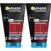 Garnier Maschera Punti Neri, Detergente e Scrub Viso Pure Active Intense 3 in 1 con Carbone Vegetale, 150 ml (Confezione da 2)