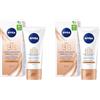 NIVEA ESSENTIALS BB Cream Super-Idratante 24H No Stop 50 ml, Crema Giorno SPF15 Uniformante, Crema viso Pigmentata, Crema Idratante con Olio di Jojoba Bio e Minerali (Confezione da 2)