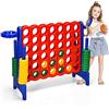 RELAX4LIFE Forza 4 Gioco Gigante per Bambini e Adulti, per Esterno e Interno, (84x33x74cm, con Canestro, Palla, 5 Anelli -A)