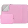 RAINYEAR make life easier RAINYEAR 15,6 pollici Laptop Sleeve Custodia morbida Borsa con fodera soffice con tasca frontale e custodia per accessori, compatibile con 15,6 pollici Notebook Computer Chromebook, Rosa