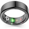 Lovehomily R02 Smart Ring Fitness Tracker Anello 5.0 Tracker di ossigeno nel sangue compatibile Bluetooth IP68 e modalità multi-sport imformeabili 5ATM for for (10 Nero)