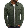 WEOPLKIN Giacca Di Jeans Giacca Da Lavoro Uomo Denim Trucker Jean Jacket Giacca Cowboy Denim Slim Rider Cappotto Maniche Lunghe Bottoni Jeans Slim Fit Legere Jacket, 01-esercito verde, L