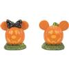 Department 56 Disney Village Halloween Accessori Pumpkintown Topolino e Minnie Mouse Topiaires Set di Statuette, Resina, Multicolore, 1.75 inch