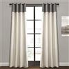 Lush Decor Milo Linen - Coppia di tende a pannello, 213,4 x 132,1 cm, grigio e bianco sporco, grigio