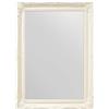 Mirror Grande specchio da parete decorato con motivo antico, 91 cm x 66 cm, colore: bianco