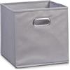 Zeller 14130 Patchwork - Contenitore in tessuto non tessuto, 28 x 28 x 28 cm, colore: Grigio