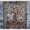 Seamar Telo Copritutto Grande Albero Della Vita Multi Color 100% Cotone Indiano Stampato 210x240 cm (Blu)