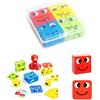 QHFlashbuy Puzzle Legno,Puzzle di Espressione del Viso,Giochi Montessori Bambini,Cubo Giocattolo In Legno,Puzzle Building Blocks per Bambino 3+ anni