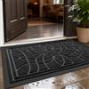 DEXI Zerbino Ingresso Esterno 44 x 75 cm, Tappeto Ingresso Interno Antiscivolo Impermeabile, Zerbini Assorbente Lavabile per Ufficio, Giardini, Balcone, Nero