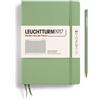 LEUCHTTURM1917 Taccuino Medium (A5) Copertina rigida, A quadretti, Sage | 251 pagine numerate, cucito a filo, senza acidi, tasca a soffietto, 2 segnapagina
