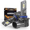 AUHSSAN 9012/HIR2 LED Lampadine, 100W 26000LM Fari LED Super Luminosi 6500K Bianco Anabbaglianti o Abbaglianti Luminosi, 500% Più Luminoso Wireless Plug and Play Mini Lampadine Auto Sostituzione, 2Pezzi